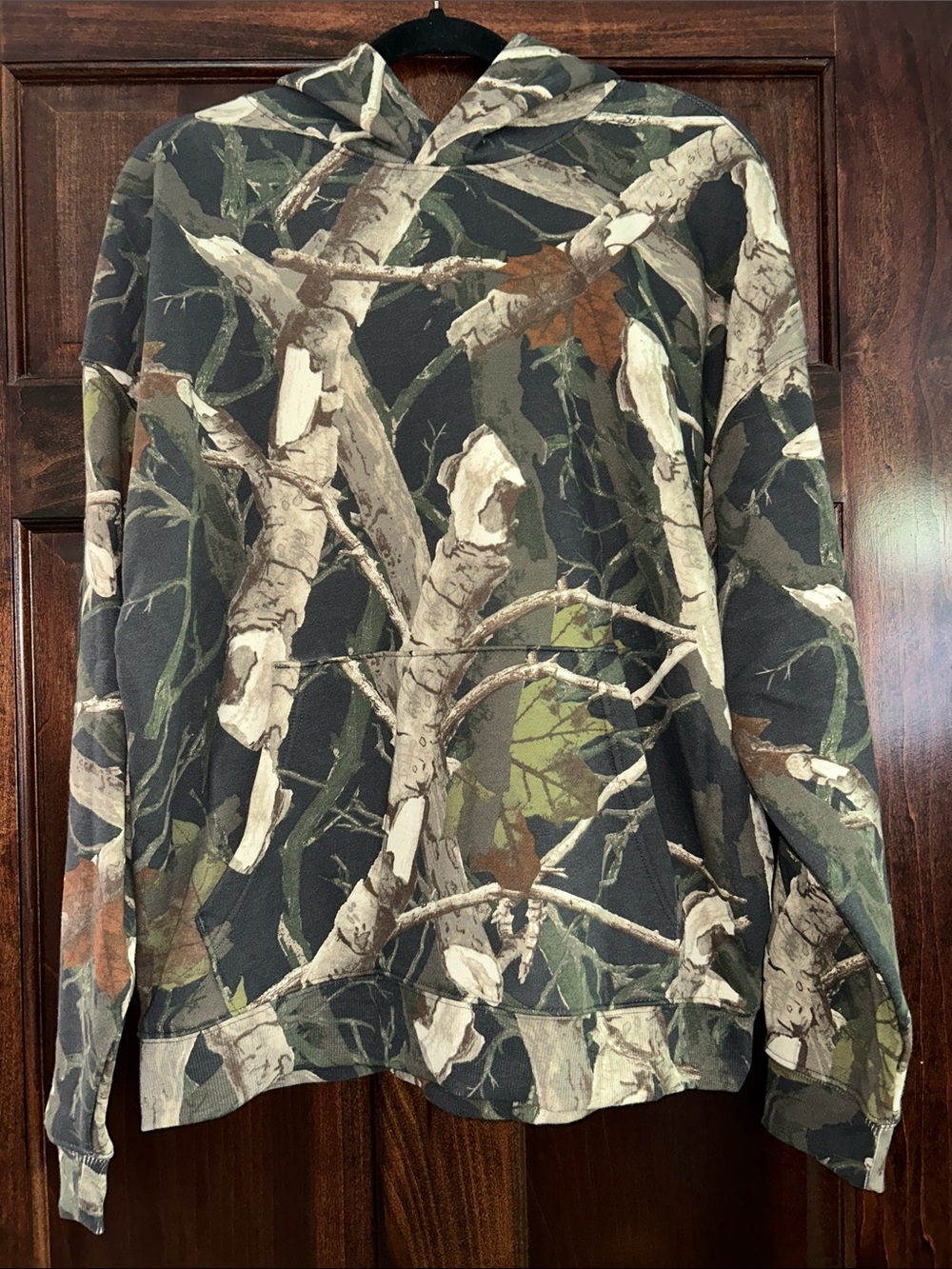 Camo Tree Bark Hoodie - Green, Brown, Black M-oversized NWOT